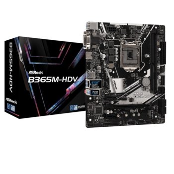 Дънна платка AsRock B365M-HDV, B365, LGA1151, DDR4, PCI-Е (HDMI&DP)(VGA&DVI-D&HDMI), 6x SATA 6Gb/s, 1x M.2 connector, USB 3.1 Gen 1, Micro ATX | JAR Computers AsRock B365M-HDV