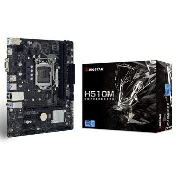 Дънна платка Biostar H510MHP 2.0, H510, LGA1200, DDR4, PCIe 4.0 (HDMI&VGA), 4x SATA 6Gb/s, 1x M.2, 2x USB 3.2 Gen1, Micro ATX | JAR Computers Biostar H510MHP 2.0