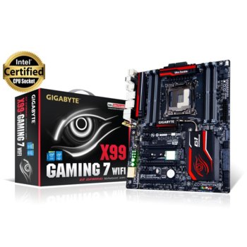 Дънна платка Gigabyte X99-Gaming 7 WIFI, X99, LGA2011-3, DDR4, PCI-E (CF&SLi), 6x SATA 6Gb/s, 1x SATA Express, 1x M.2 Socket, 8x USB 3.0, Wi-Fi 802.11ac, Bluetooth 4.0, E-ATX | JAR Computers Gigabyte X99-Gaming 7 WIFI