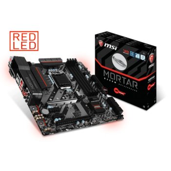 Дънна платка MSI B250M MORTAR, B250, LGA1151, DDR4, PCI-E(DP,DVI,HDMI)(CF), 6x SATA 6Gb/s, 1x M.2 Socket, 6x USB 3.1, 6x USB 2.0, microATX | JAR Computers MSI B250M MORTAR