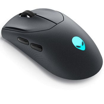 Мишка Alienware AW720M, оптична (26000dpi), безжична, 2.4GHz ресивър, USB, Bluetooth, свързване на до 3 устройства, 8 бутона, черна | JAR Computers Alienware AW720M Black 545-BBDN