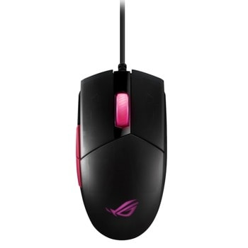 Мишка Asus ROG Strix Impact II Electro Punk, оптична (6200 dpi), гейминг, USB, черна, Aura Sync RGB подсветка | JAR Computers ASUS ROG Strix Impact II Electro Punk