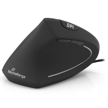Мишка MediaRange MROS231, оптична (2400 dpi), 6 бутона, специална форма за левичари, USB, черна | JAR Computers MediaRange MROS231