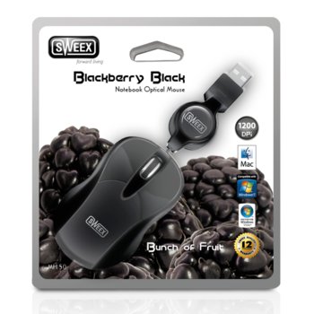 Sweex Notebook Optical Mouse Blackberry Black (M…