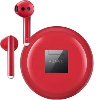 Слушалки Huawei FreeBuds 3, безжични, микрофон, Bluetooth 5.1, червени | JAR Computers Huawei FreeBuds 3 Red 6901443366545