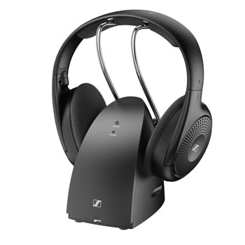 Слушалки Sennheiser RS 120-W със стойка, безжични, Bluetooth, RCA, 3.5mm жак, до 20 часа време на работа, черни | JAR Computers Слушалки Sennheiser RS 120-W със стойка 700171
