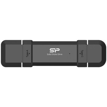 Памет SSD 250GB Silicon Power DS72 (SP250GBUC3S72V1K), USB-A + USB-C, скорост на четене до 1050MB/s, скорост на запис до 850MB/s | JAR Computers SP 250GB DS72 Dual SP250GBUC3S72V