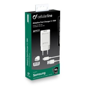 Cellularline IT4678 адаптивно зарядно 220V 15W Бял