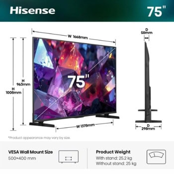 Hisense 75E7S_PRO | JAR Computers Hisense 75E7S_PRO