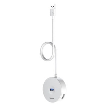 USB Хъб Baseus CAHUB-U02, 4 порта, от USB Type-A към 1x USB 3.0 Type-A/3x USB 2.0 Type-A, 5000 Mbit/s, бял | JAR Computers Baseus CAHUB-U02