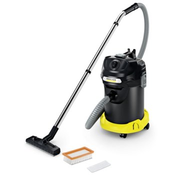 Прахосмукачка Karcher AD 4 Premium, без торба, 600 W, 17 л. капацитет на контейнера, смукачка за пепел, интегрирана система за почистване на филтъра, метален филтър, черна | JAR Computers Karcher AD 4 Premium 1.629-731.0
