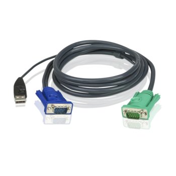 KVM кабел ATEN 2L-5203U, VGA(м) + USB A(м) към SPHD15/18(м), 3.0 м image