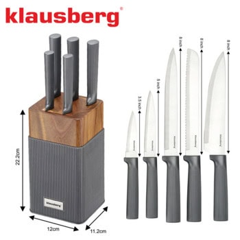 комплект ножове klausberg kb 7982 8 части кафяви | JAR Computers комплект ножове klausberg kb 7982 8 части кафяви