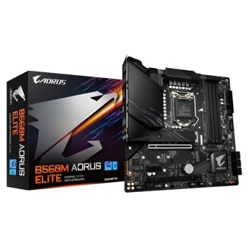Дънна платка Gigabyte B560M AORUS ELITE, B560, LGA1200, DDR4, PCI-E 4.0 (DP&HDMI)(CF), 6x SATA 6Gb/s, 2x m.2, 1x USB 3.2 Gen2, Micro ATX | JAR Computers Gigabyte B560M AORUS ELITE