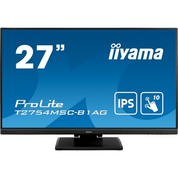 Тъч Монитор Iiyama T2754MSC-B1AG, 27" (68.58 cm) IPS панел, Full HD, 4 ms, 80 000 000:1, 300 cd/m2, VGA, HDMI, USB | JAR Computers Iiyama T2754MSC-B1AG