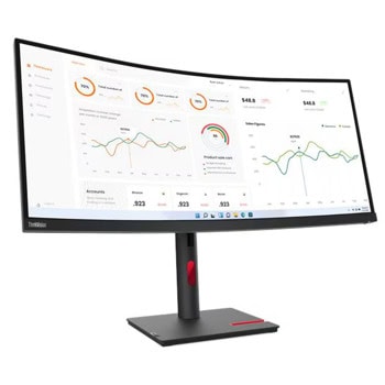 Монитор Lenovo ThinkVision T34w-30 (63D4GAT1EU), 34" (86.36 cm) VA панел, WQHD, 6ms, 350cd/m2, DisplayPort, HDMI, USB, USB-C, LAN | JAR Computers Lenovo ThinkVision T34w-30 63D4GAT1EU
