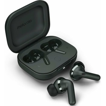 Слушалки Motorola Moto Buds +, безжични, Bluetooth, ENC микрофон, активно шумопотискане, 11mm + 6mm мембрани, до 8 часа време на работа, Dolby Atmos, тъмносиви | JAR Computers Motorola Moto Buds + Forest Grey PG38C05743