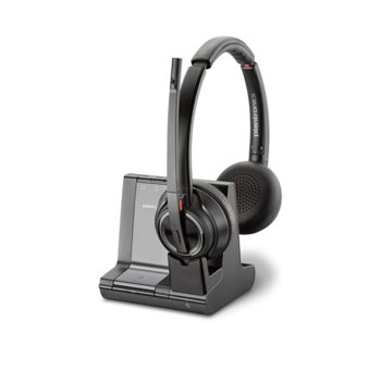 Слушалки Plantronics SAVI 8200 SERIES Stereo, безжични, микрофон, до 13 часа живот на батерията, Bluetooth, черни | JAR Computers Plantronics SAVI W8220 3IN1 UC Stereo