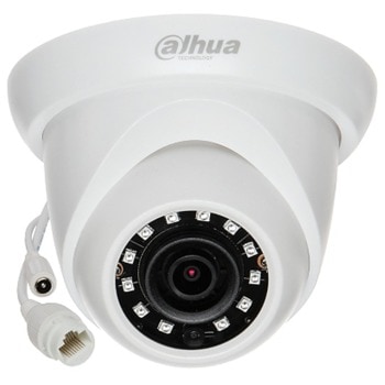 IP камера Dahua IPC-HDW1230S-0280B-S5, куполна камера, 2.1MPix(1920x1080@25fps), 2.8mm обектив, H.265+/H.265/H.264+/H.264/MJPEG, IR осветеност (до 30 метра), външна IP67, PoE (802.3af), RJ-45 | JAR Computers Dahua IPC-HDW1230S-0280B-S5