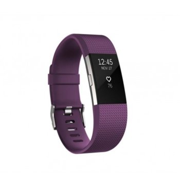 Fitbit Charge 2 Large Size PlumSilver FB407SPML-EU