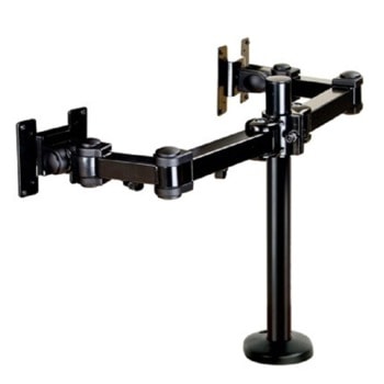 Стойка за монитор NewStar FPMA-D960DG, за плот, за екрани от 10" до 27", VESA до 100 x 100, макс. тегло до 8кг., регулируема, за 2 бр. монитора, черна | JAR Computers NewStar FPMA-D960DG