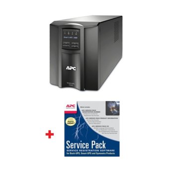 UPS APC Smart-UPS в комплект с PC Service Pack 3 Year Warranty Extension (3 години гаранция), 1000VA/700W, Line Interactive, Tower | JAR Computers APC Smart-UPS 1000VA SMT1000IC + Service Pack 3 Ye