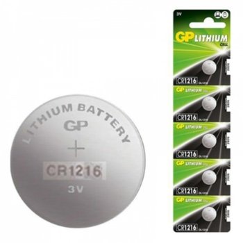 Батерии литиеви, GP 1216-7C5, CR1216, 3V, 5бр., цена за 1бр. image