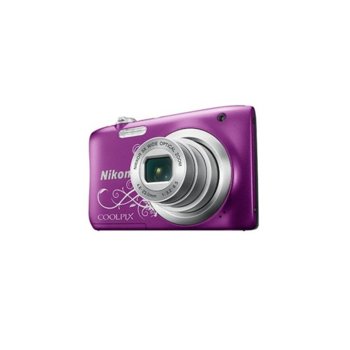 Nikon CoolPix A100 (лилав арт) + Case Logic + 16