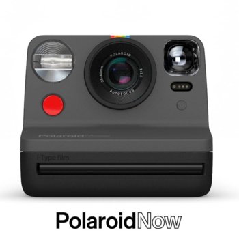 Фотоапарат Polaroid Now (черен), моментални снимки, светкавица, с батерия, auto-focus, USB image