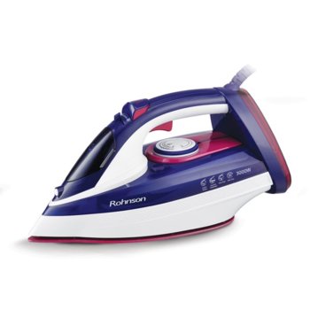 Парна ютия Rohnson R-391, керамично покритие, Aнти-Calc система, противокапкова система, 3000 W, синя | JAR Computers Rohnson R-391