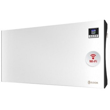 Конвектор Елдом RH01W25W-W, 2500W, за помещения до 26m2, Wi-Fi управление, функция за интелигентно засичане на отворен прозорец, двойна защита против прегряване, режим сън, бял | JAR Computers Елдом RH01W25W-W