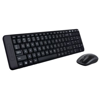 Комплект клавиатура и мишка Logitech MK220, безжични, черни, USB, без кирилизация | JAR Computers Logitech Wireless Desktop MK220