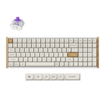 Клавиатура Keychron K4 HE Special Edition, жична/безжична, механична, Gateron Double-Rail Magnetic Nebula суичове, гейминг, RGB подсветка, бяла, USB, Bluetooth | JAR Computers Keychron K4 HE Special Edition White K4H-Q1