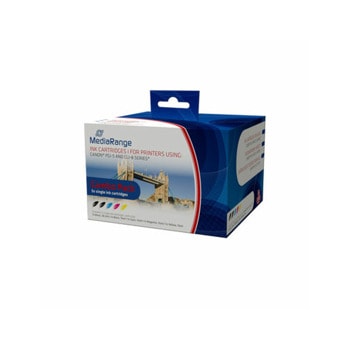 Мастило за Canon PGI-5/CLI-8, BK/C/M/Y - MRCP5C8 - MediaRange - Неоригинално, Заб.: 380 брой копия, 14 ml капацитет | JAR Computers Мастило за принтер MediaRange MRCP5C8