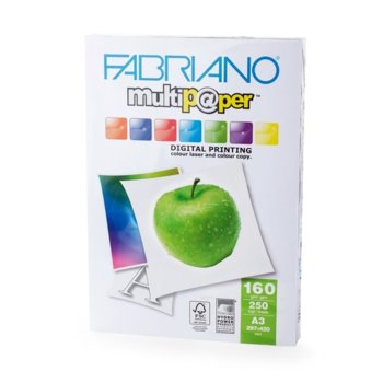 Копирен картон Fabriano Multipaper, A3, 160 g/m2, гланц, 250 листа | JAR Computers Fabriano Multipaper, A3, 160 g/m2, 250 листа