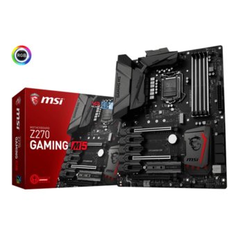 Дънна платка MSI Z270 GAMING M5, Z270, LGA1151, DDR4, PCI-E (DP&HDMI)(CF&SLI), 6x SATA 6Gb/s, 2x USB 3.1 Gen1, 1x USB 3.1 Type C Gen2, 2x M.2 Slots, подсветка Mystic Light, ATX | JAR Computers MSI Z270 GAMING M5