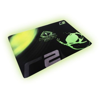 Подложка за мишка KEEPOUT R2, гейминг, черно/зелена, 320 x 270 x 3 мм | JAR Computers KEEPOUT R2 MOUSE PAD
