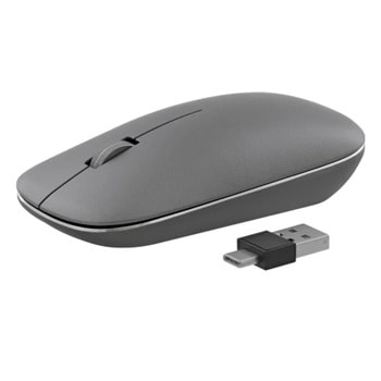 Мишка TnB iClick, (1600 dpi), безжична, Bluetooth, USB, сива | JAR Computers Мишка TnB iClick gray