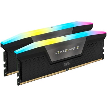 Памет 32GB (2x16GB) DDR5 6000MT/s, Corsair Vengeance RGB Black CMH32GX5M2D6000Z36K, 1.35V | JAR Computers Corsair VENGEANCE RGB 32GB (2x16GB) DDR5 DRAM 6000