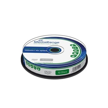 Оптичен носител DVD-RW, 4.7GB, Media Range, 4 x, 10 бр | JAR Computers MediaRange DVD-RW 4.7GB 4x