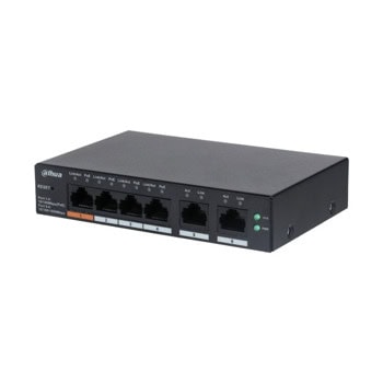 Суич Dahua CS4006-4ET-60, 6 порта, 4x 10/100Mbps (PoE), 2x 10/100/1000Mbps (uplink) | JAR Computers Dahua CS4006-4ET-60