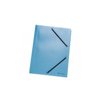 Папка, за документи, изработена от картон, с три капака и ластик, размер 250х340мм, синя | JAR Computers Папка