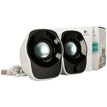 Тонколони Logitech Z120, 2.0, 1.2W, 3.5mm жак, USB, бели | JAR Computers Logitech Stereo Speakers Z120