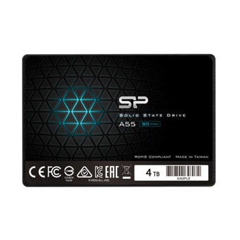 Памет SSD 4TB, Silicon Power A55, SATA 6Gb/s, 2.5" (6.35cm), скорост на четене до 500MB/s, скорост на запис до 450MB/s | JAR Computers Памет SSD 4TB Silicon Power A55 SP004TBSS3A55S25