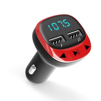 FM Трансмитер Energy Sistem 448258, от 87.5 до 108.0MHz, 2x USB-A, слот за microSD карта, черно-червен | JAR Computers Energy Sistem 448258