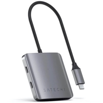 USB Хъб Satechi 4-Port USB-C Hub (ST-UC4PHM), 4 порта, 1x USB C към 4x USB C, сив image