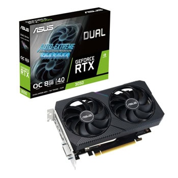 Видео карта Nvidia GF RTX 3050, 8GB, Asus Dual V2, OC, PCI-E 4.0, GDDR6, 128-bit, DisplayPort, HDMI, DVI-D | JAR Computers Asus GF RTX 3050 Dual V2 OC 8GB 90YV0GH6-M0NA00