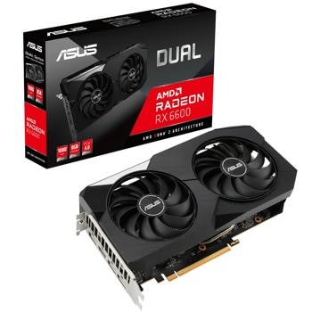 Видео карта AMD Radeon 6600, 8GB, Asus Dual, PCI-E 4.0, GDDR6, 128-bit, DP, HDMI | JAR Computers Asus Dual Radeon RX 6600 8GB GDDR6