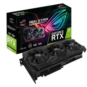 Видео карта Nvidia GeForce RTX 2080 Ti, 11GB, Asus ROG Strix Gaming OC, PCI-E 3.0, GDDR6, 352 bit, 2x DisplayPort, 2x HDMI, 1x USB-C, Aura Sync RGB подсветка | JAR Computers Asus Nvidia GeForce RTX 2080 Ti 11GB