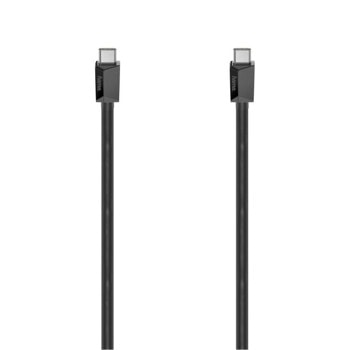 Кабел HAMA 200648, от USB-C(м) към USB-C(м), 0.75m, 60W, 5Gb/s, черен, e-Marker чип | JAR Computers Кабел HAMA 200648